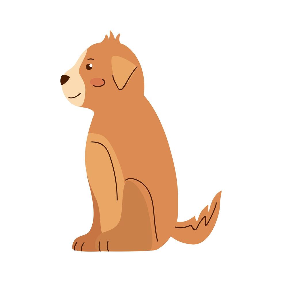 cute yellow dog vector