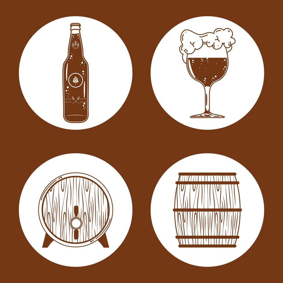 beers four icons vector