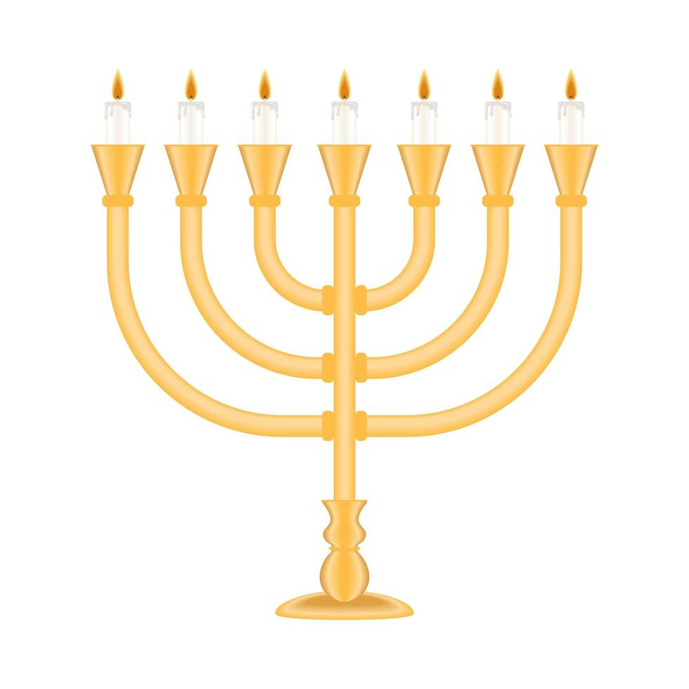 candles in golden chandelier vector