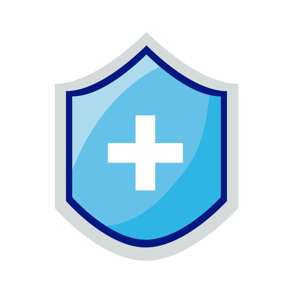 shield with medical cross vector