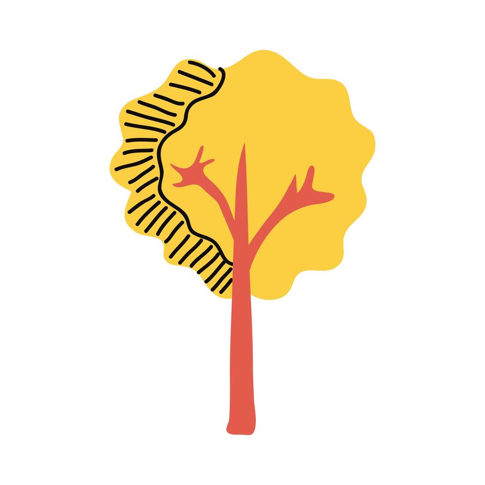 yellow autumn tree vector