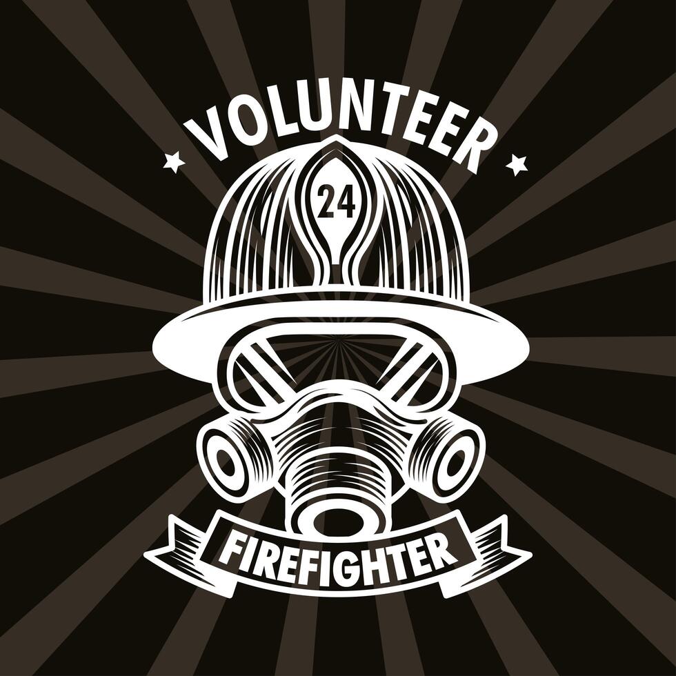 volunteer firefighter poster vector