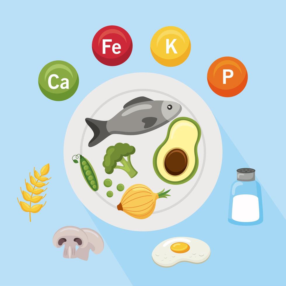 minerales hechos ingredientes vector