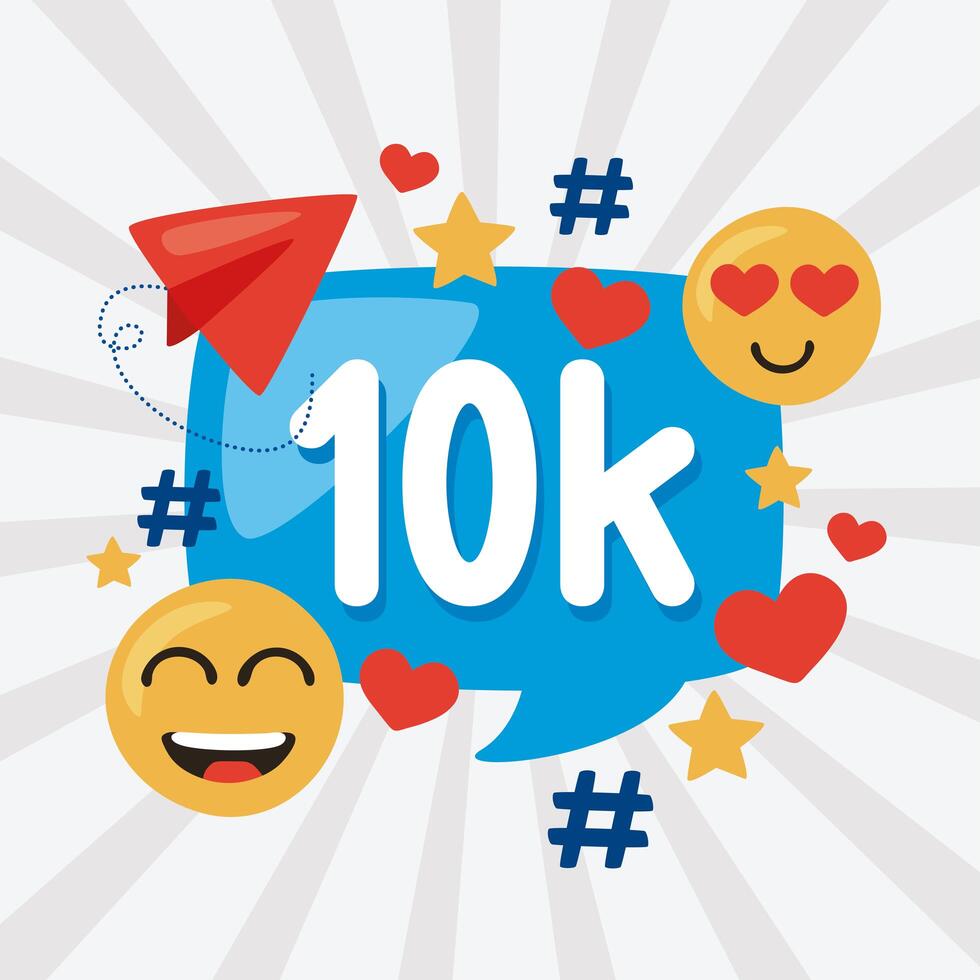 10k followers icons vector