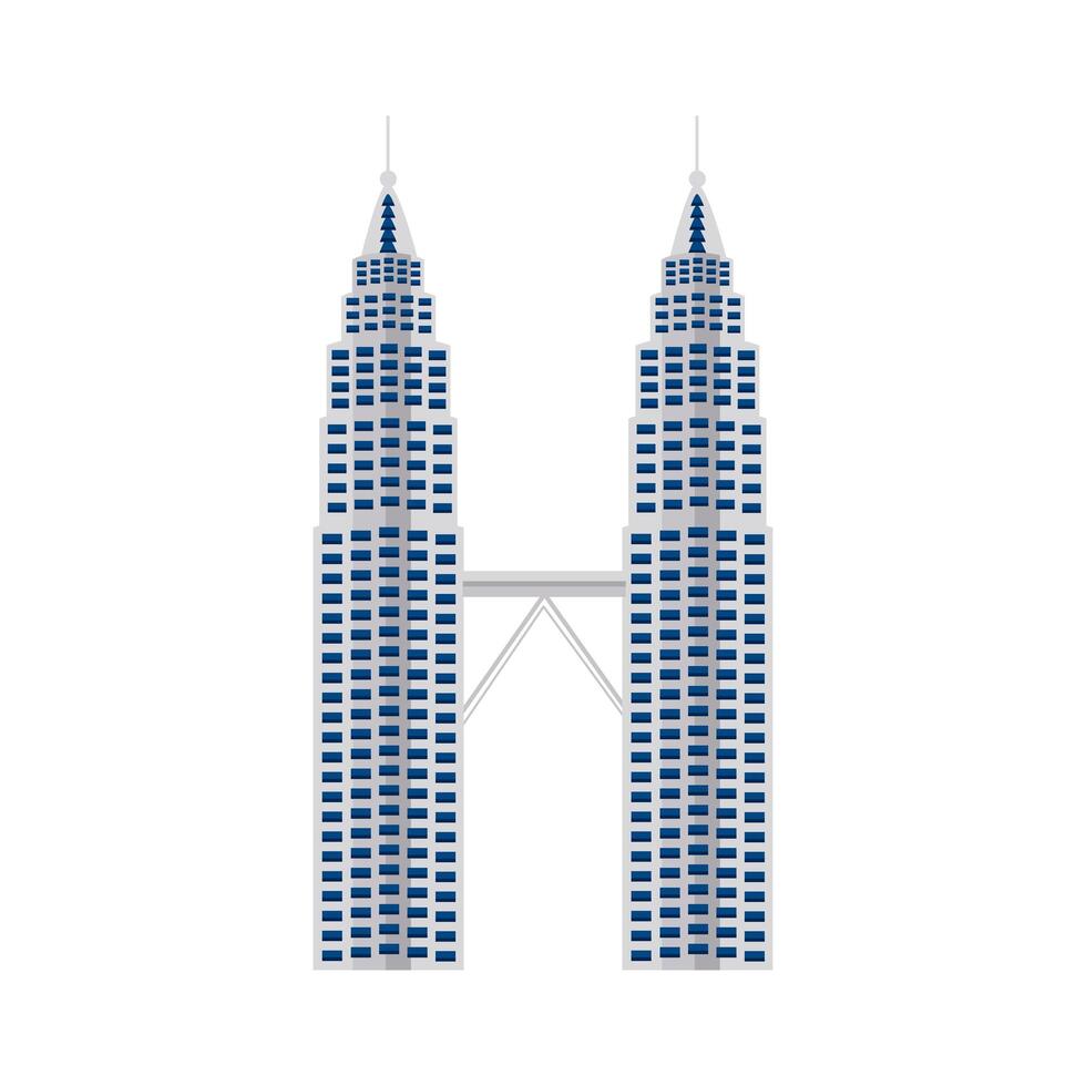 petronas twins buildings vector