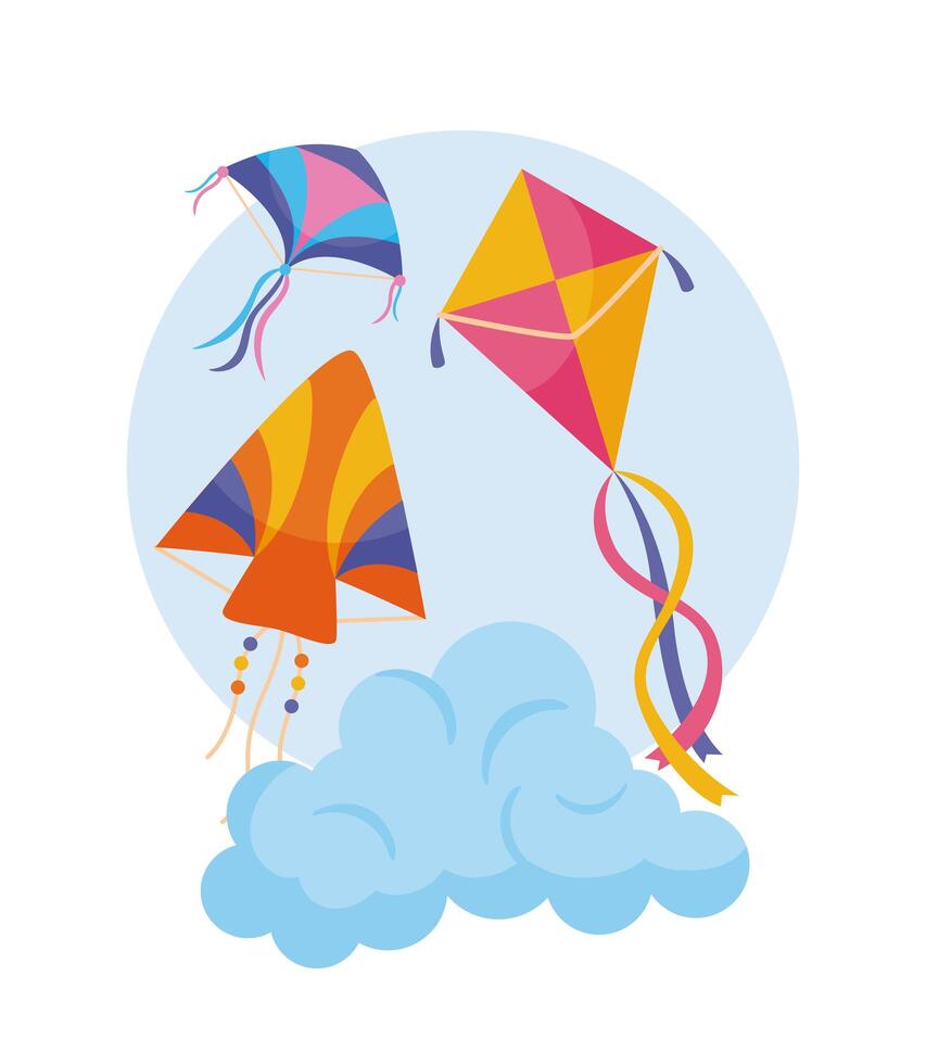 kites on cloud vector