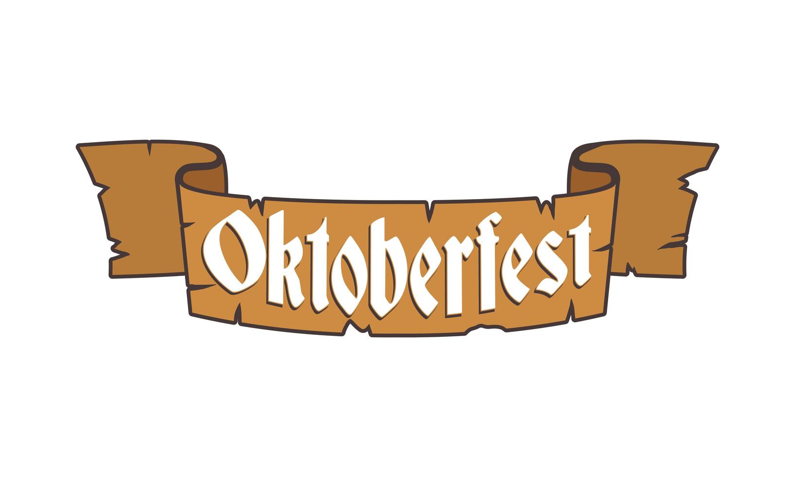 oktoberfest ribbon frame vector