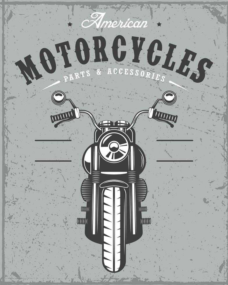 old motorcycle card vector