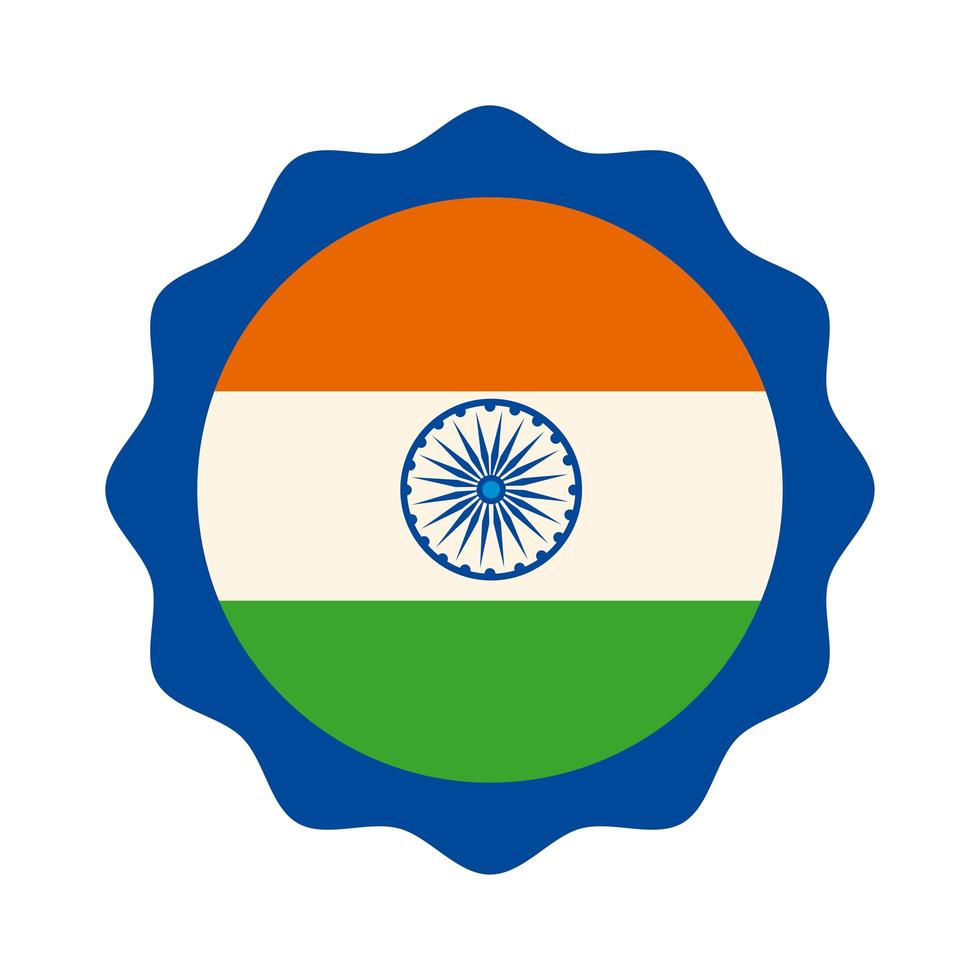 sello de bandera india vector