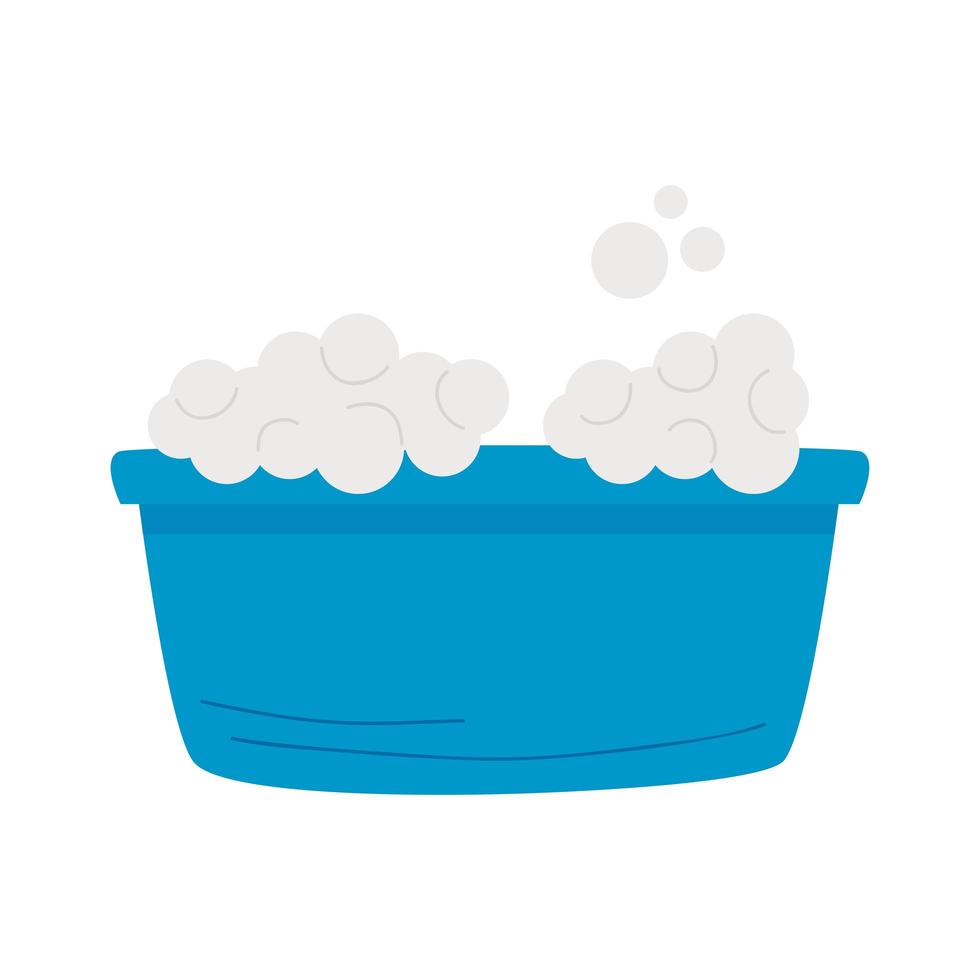 blue tub and foam vector