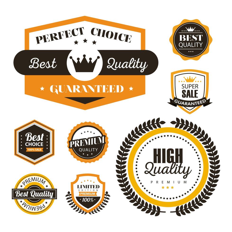 eight best quality seals vector