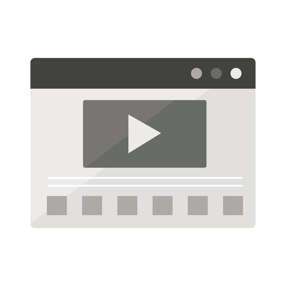 website page with video screen vector