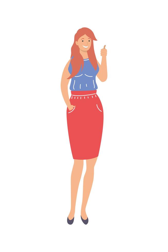 girl with thumb up vector