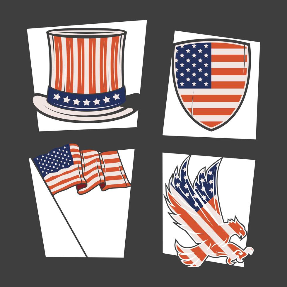 usa cuatro iconos vector