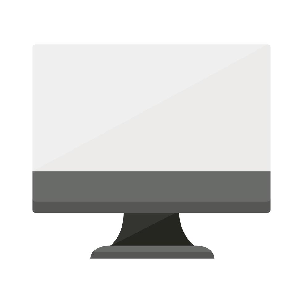 computer with white screen vector