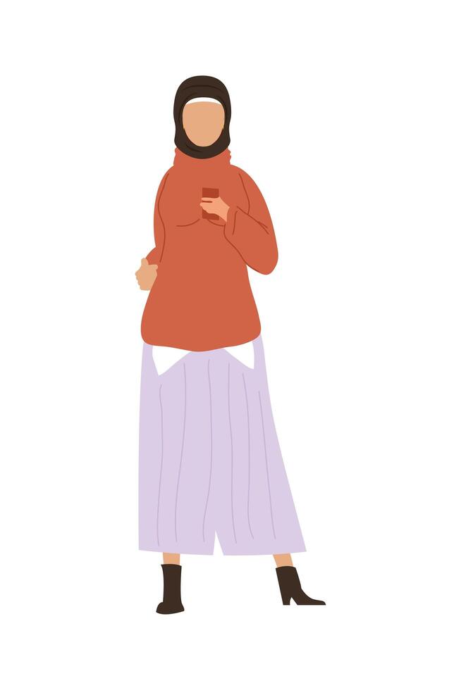 personaje de mujer musulmana vector