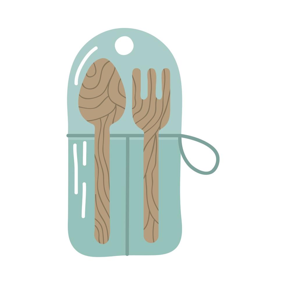 reusable spoon and fork vector