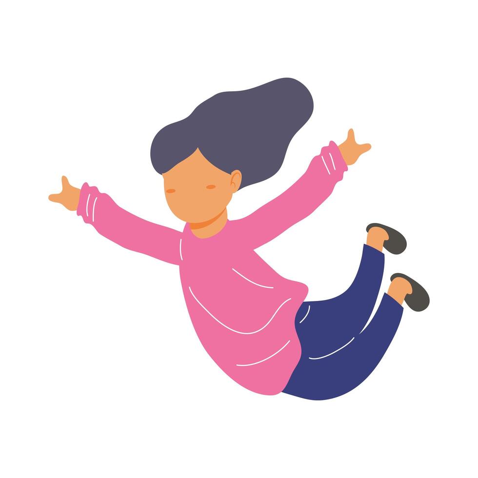 Girl kid cartoon vector
