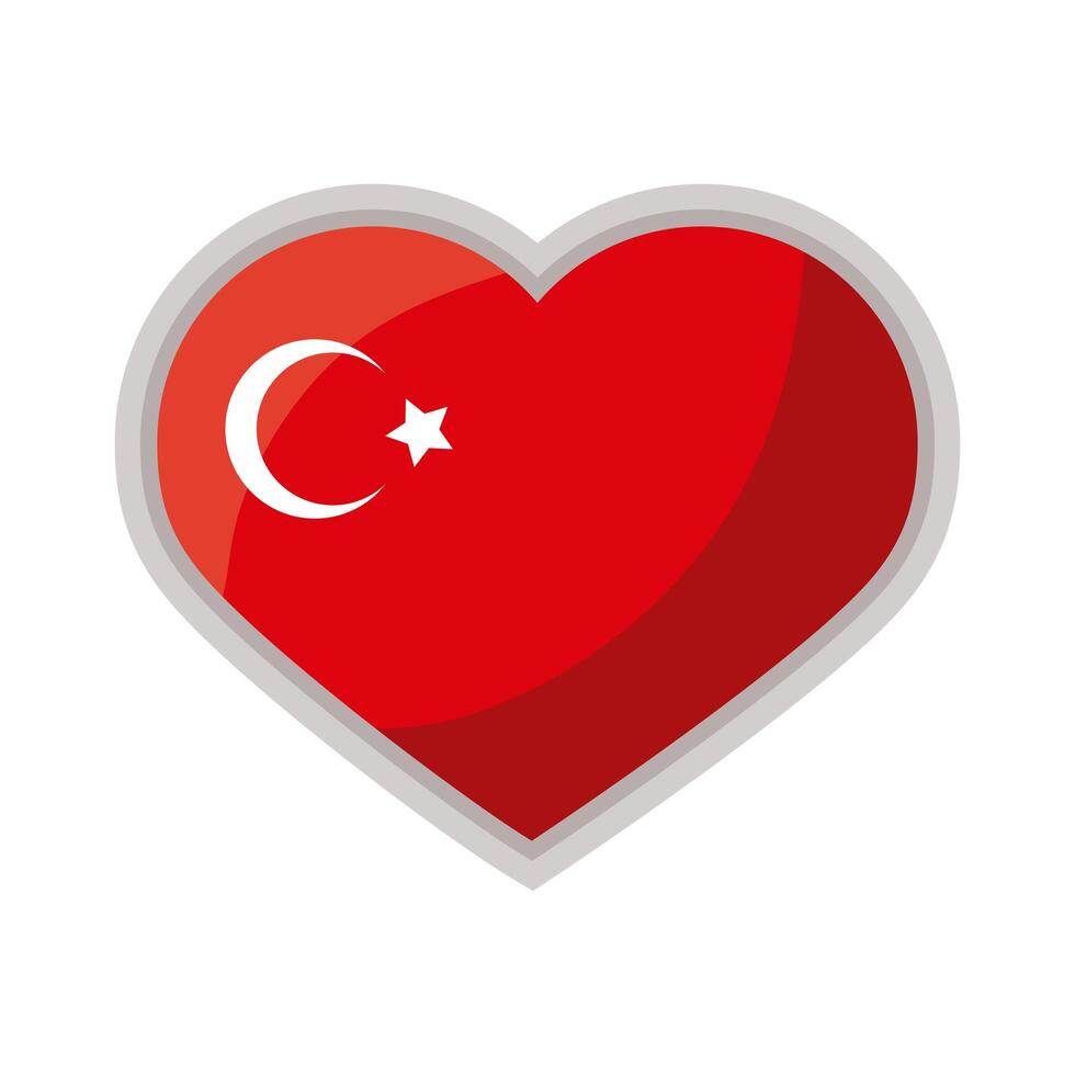 turkey flag in heart vector