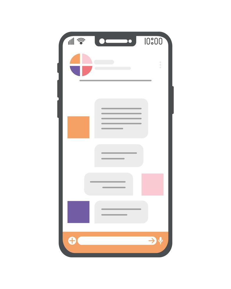 Smartphone with communication bubbles vector