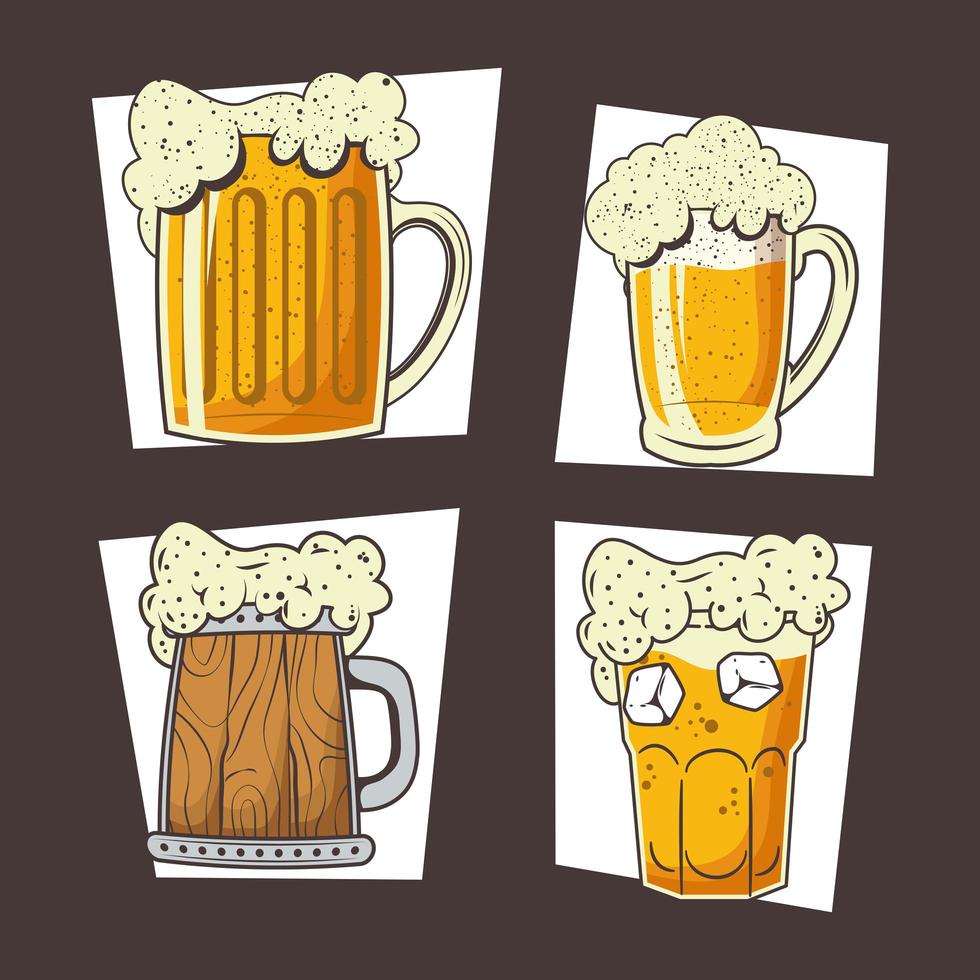 cuatro cervezas oktoberfest vector