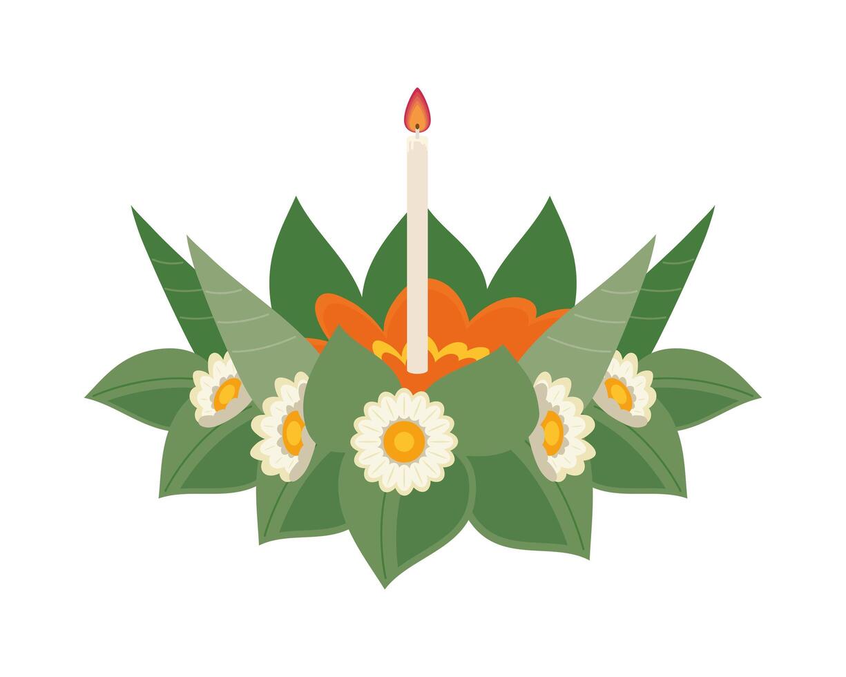 floral raft loy krathong vector