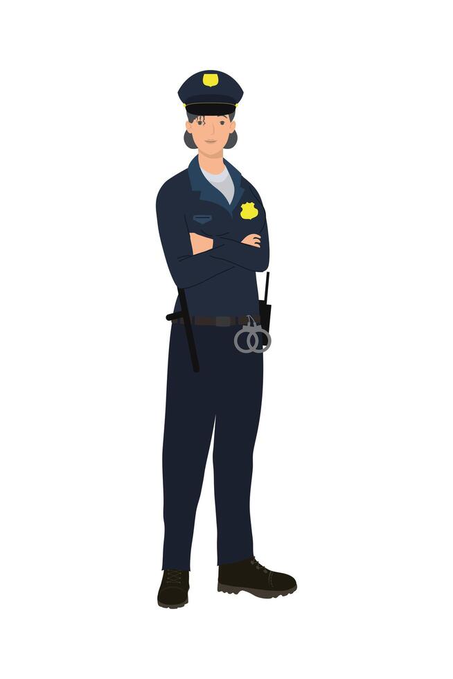 female police profession vector