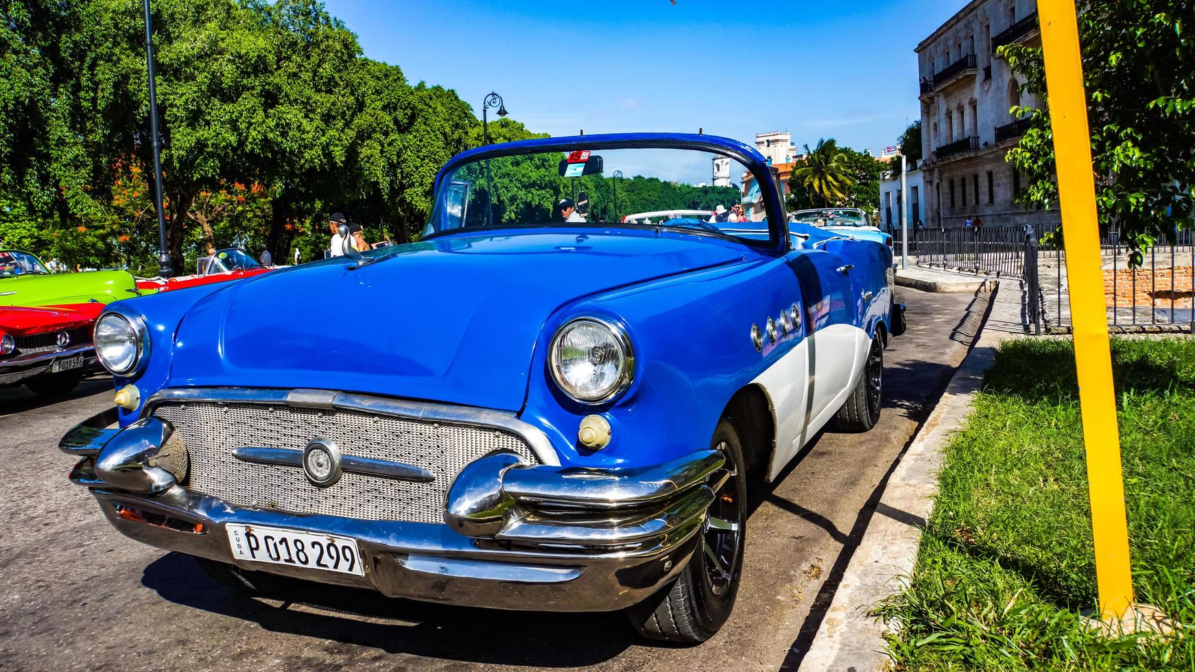 HAVANA, CUBA, JULY 1, 2017 - Vintage car on the street of Havana, Cuba. There are more than 60.000 vintage cars on the streets of Cuba. photo