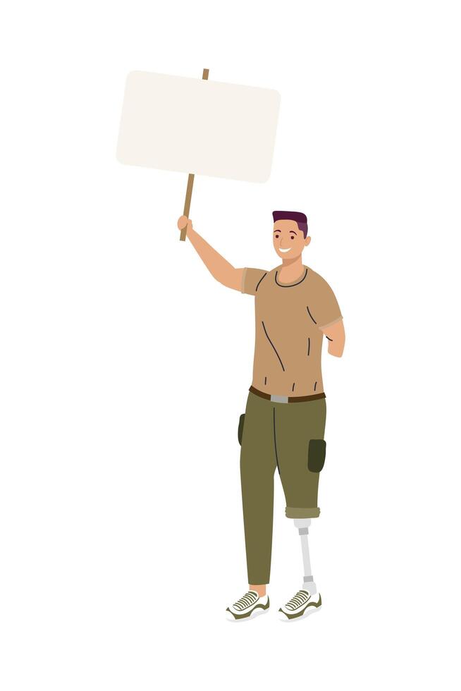 man with leg prosthesis vector