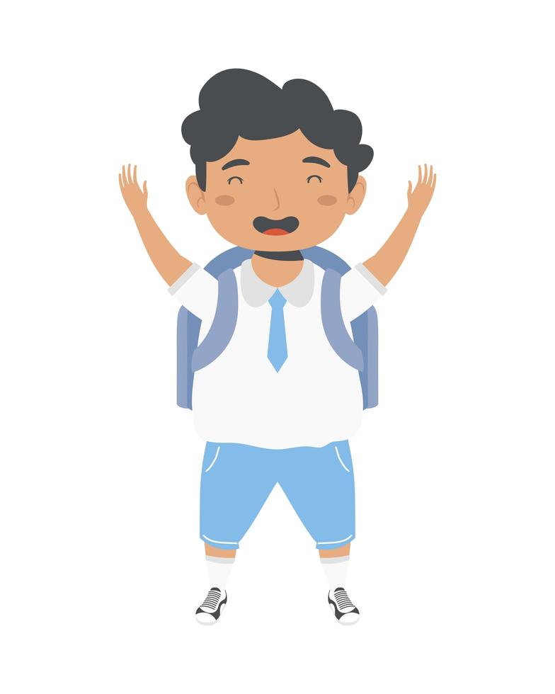 schoolboy with bag vector