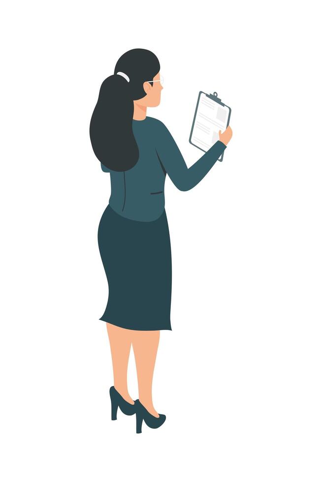 businesswoman with document vector