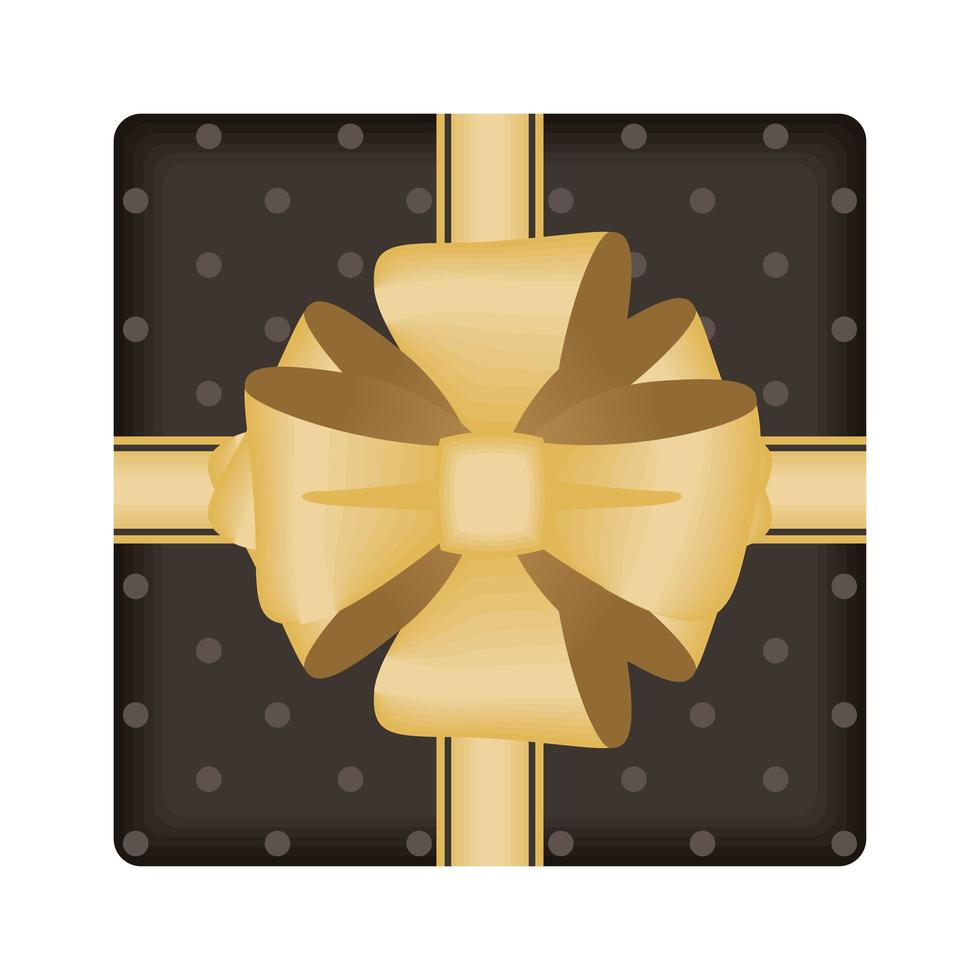 dotted gift with ribbon vector