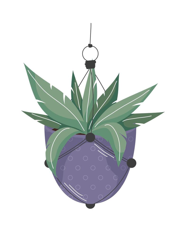 purple macrame hanger vector