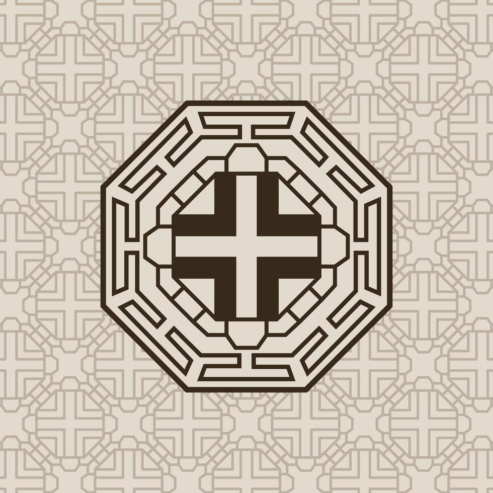 Korean Pattern with octagon vector