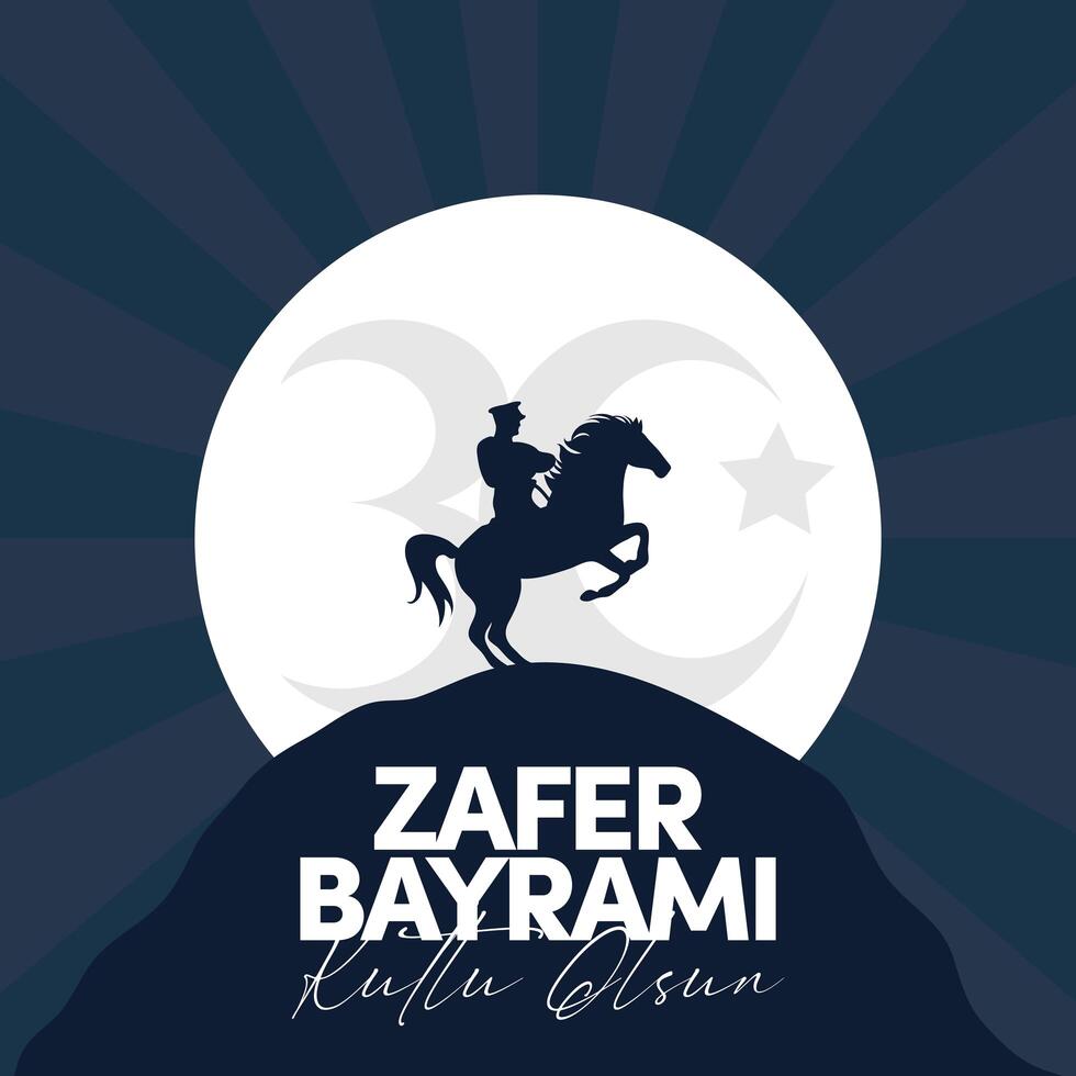 Zafer bayrami soldier on horse vector