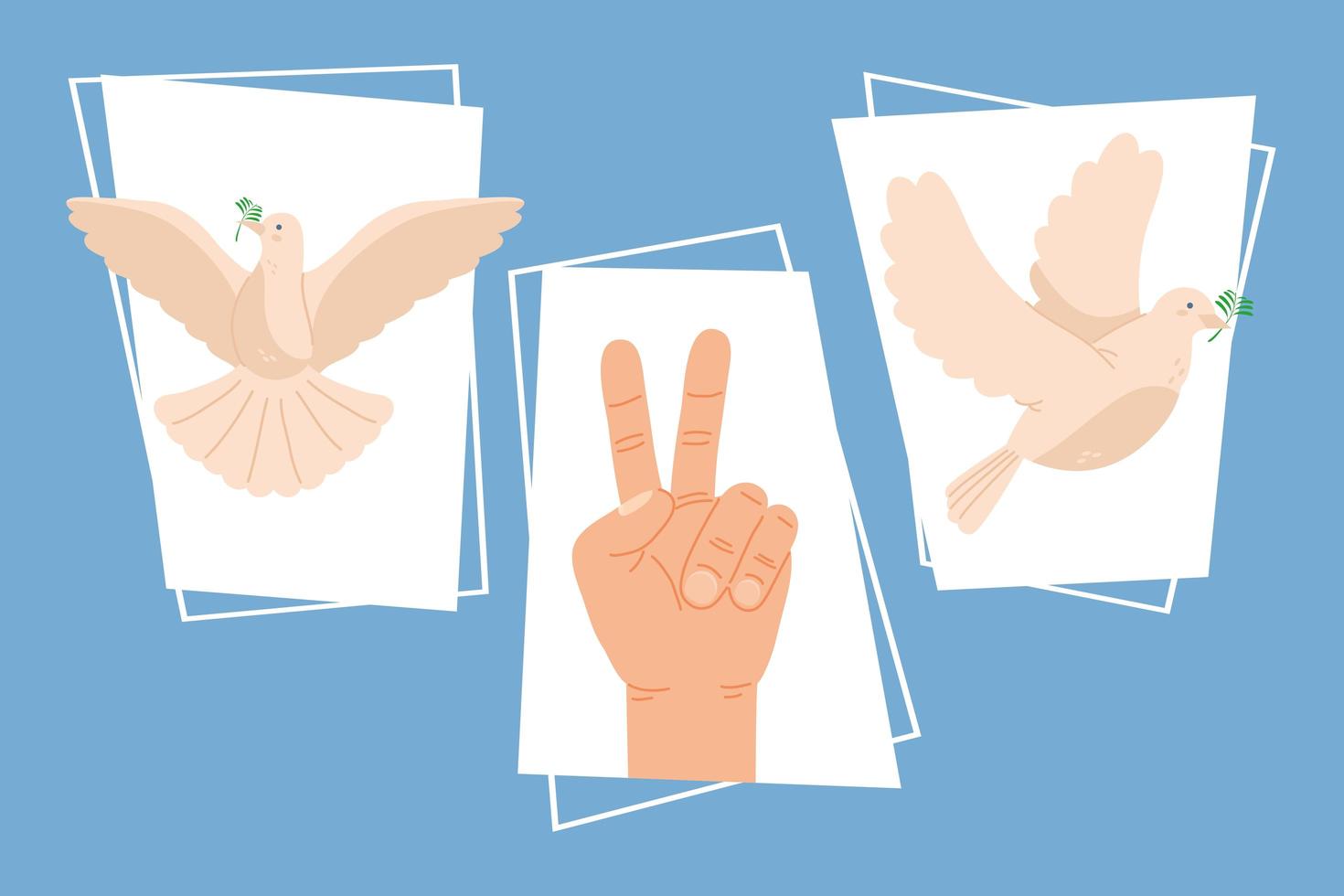 iconos de tres días de paz vector