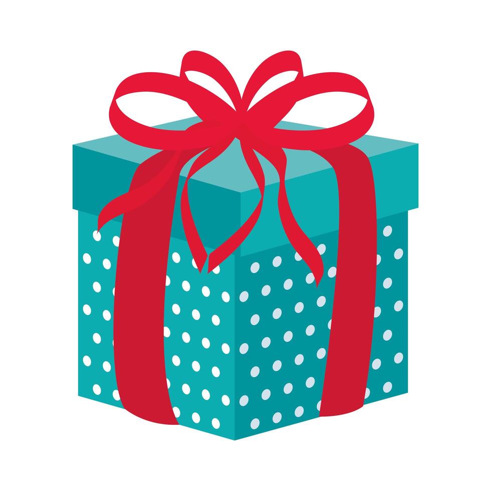 Blue gift with bowtie vector