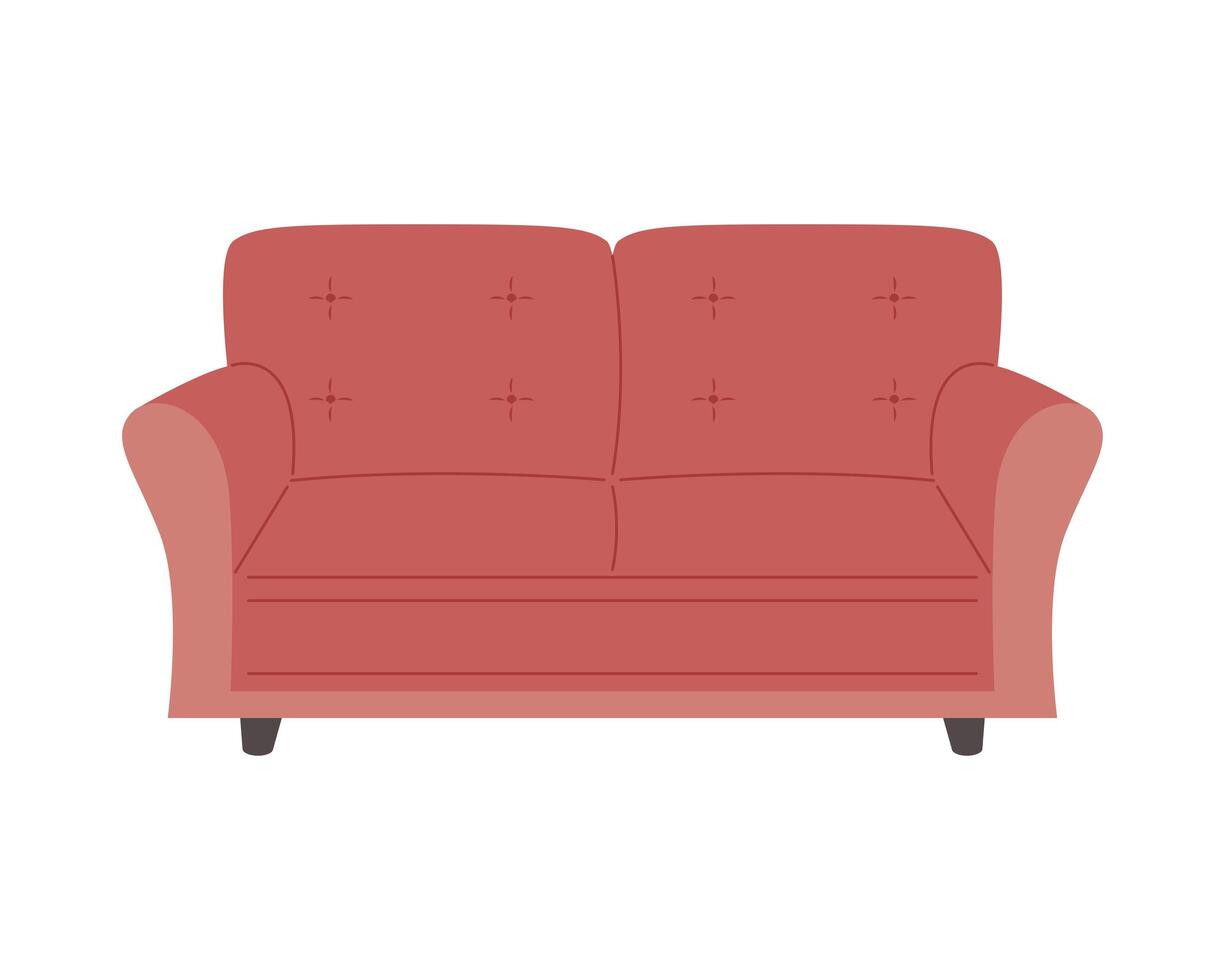 couch of red color vector
