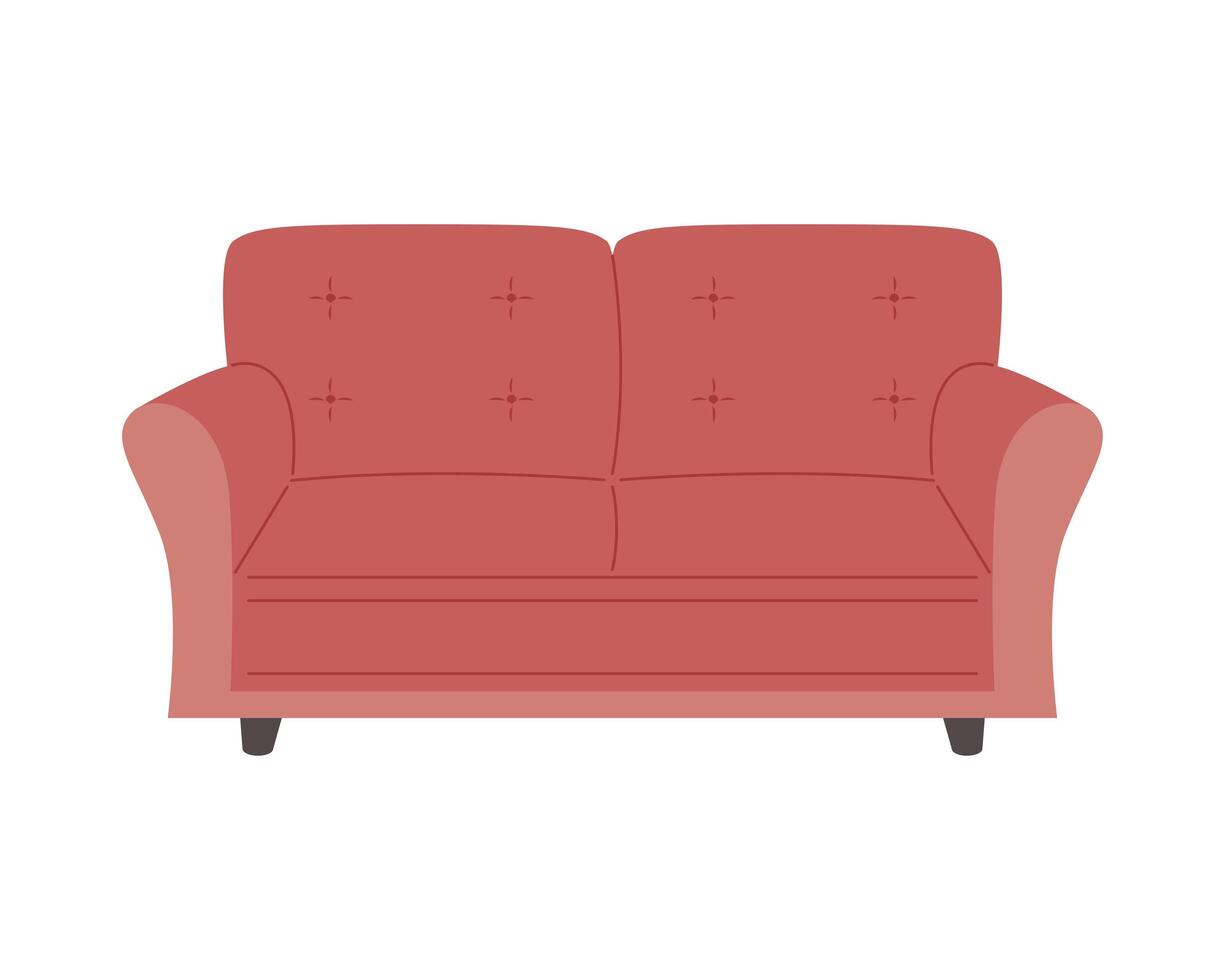 couch of red color vector