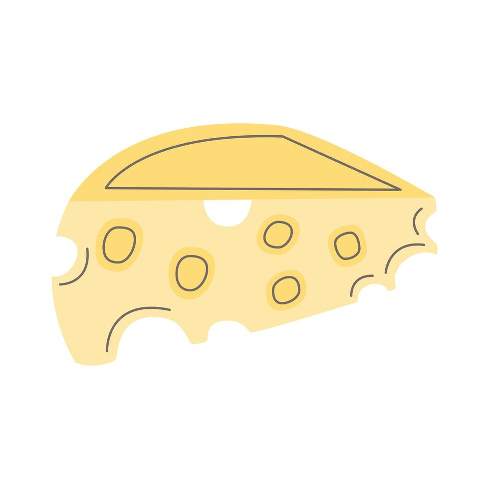 icono de porción de queso vector