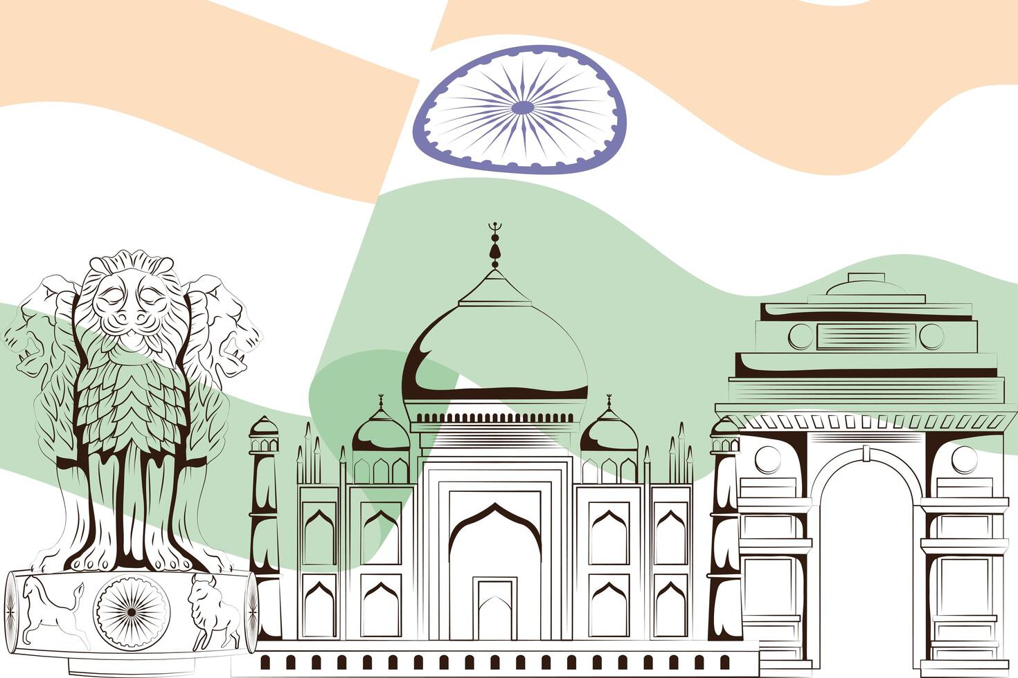 Happy india independence day poster vector