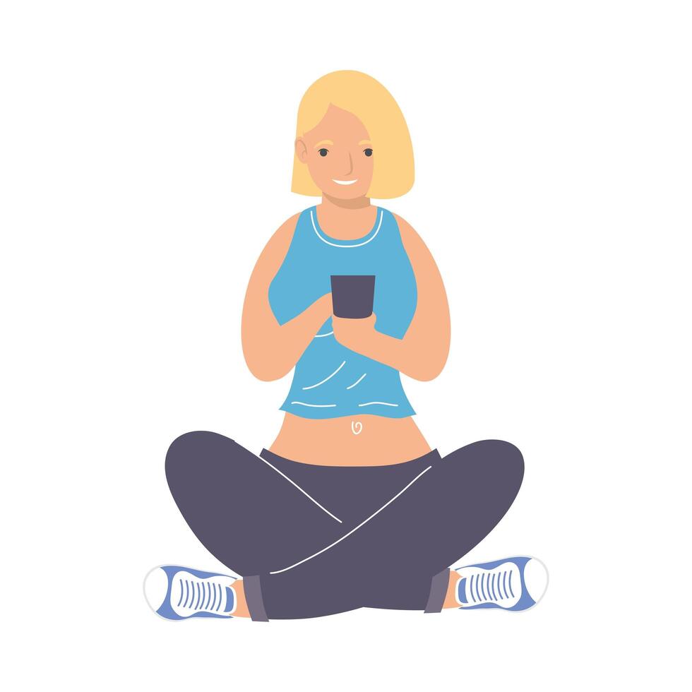 woman with smartphone vector