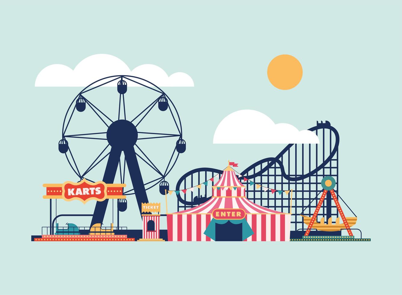 amusement park scenic vector