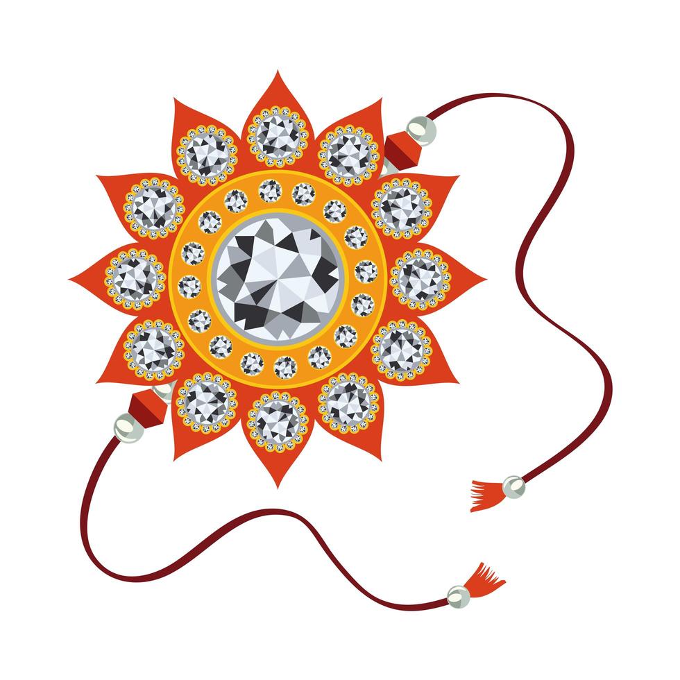 pulsera raksha bandhan de flores vector