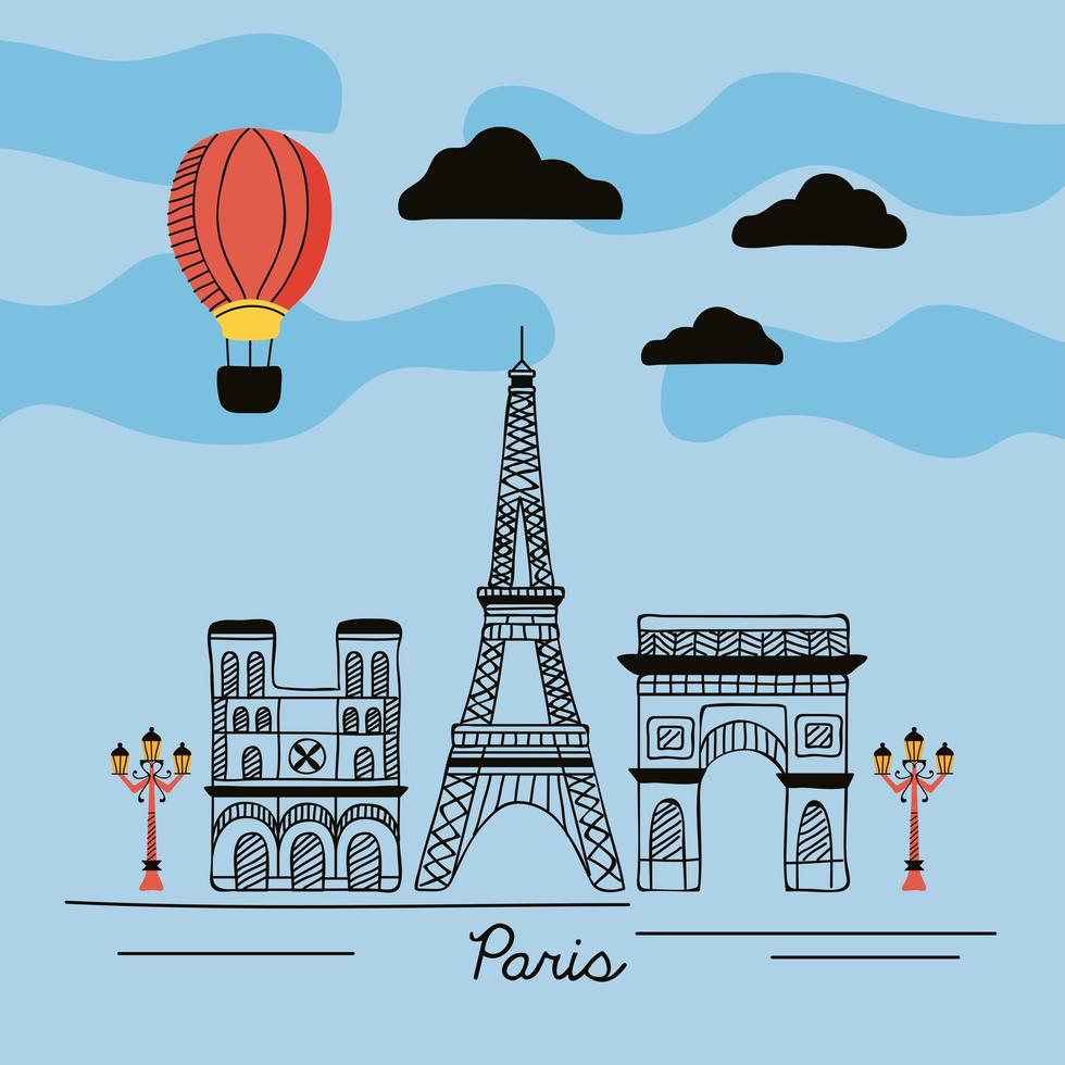 paris country street scene vector