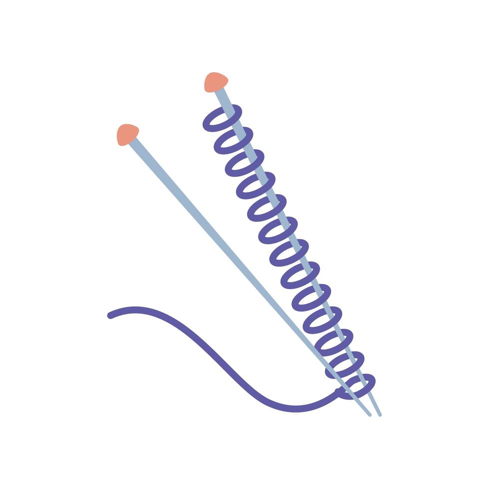 knitting needles and thread vector