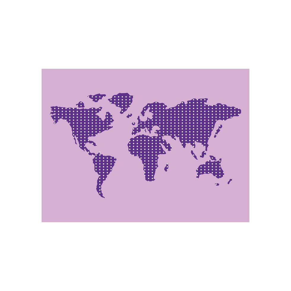 dotted world map on paper vector