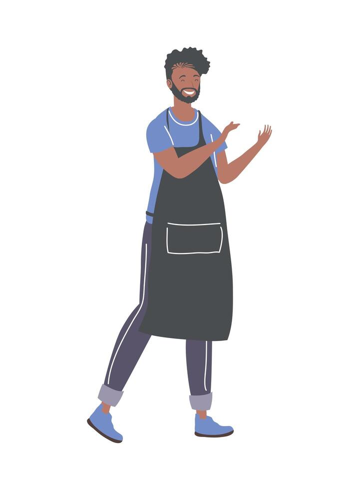 man with black apron vector