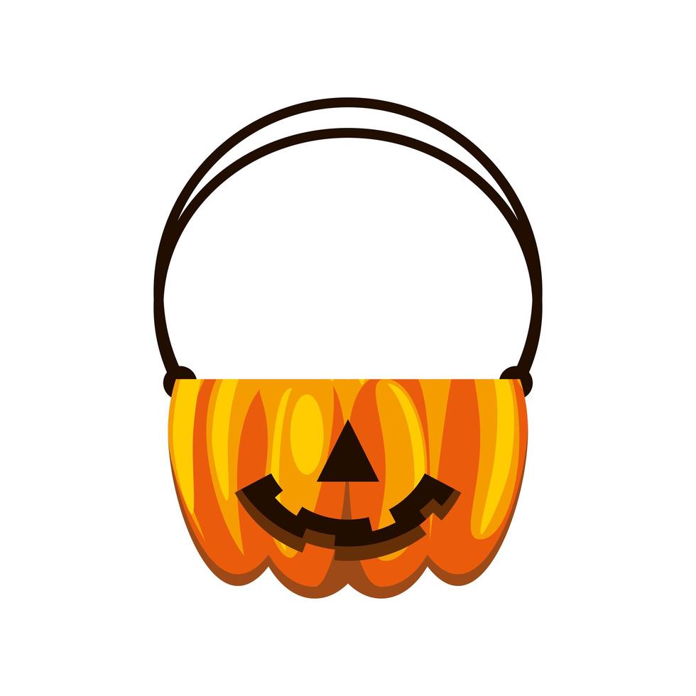 halloween bucket pumpkin vector