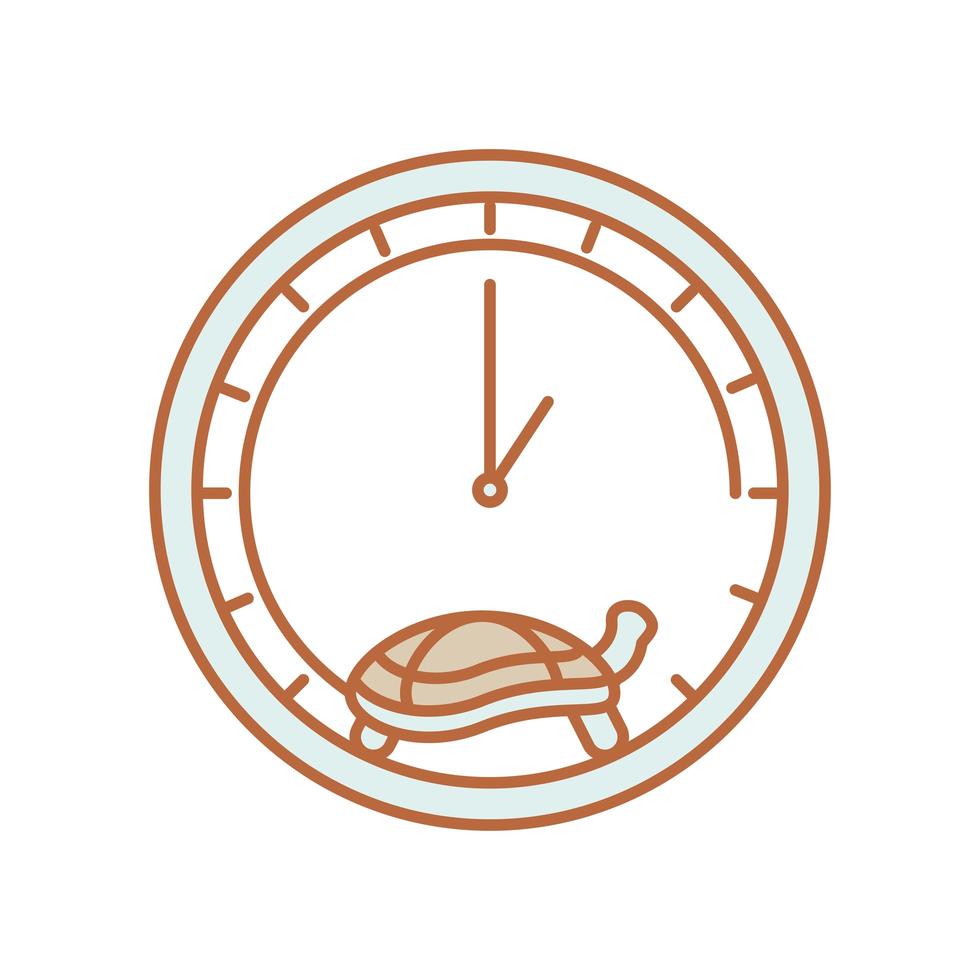 slow turtle in clock vector
